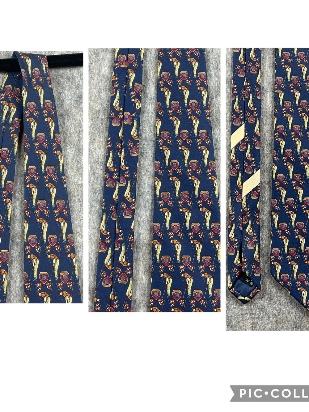 Salvatore Ferragamo Golfer Putting Classic Old Money Luxury 100% Silk Tie